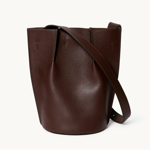 NEW Leo Et Violette Le Duo Bucket Bag Brown Grain Leather - Picture 4 of 16